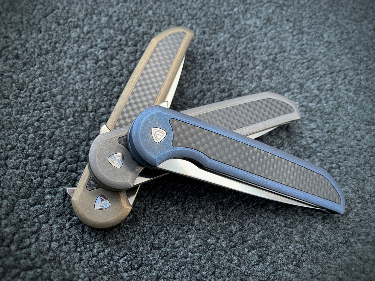 Ferrum Forge N-TAC Flipper Knife Blue/Diamond Titanium (3 Stonewash) -  Blade HQ